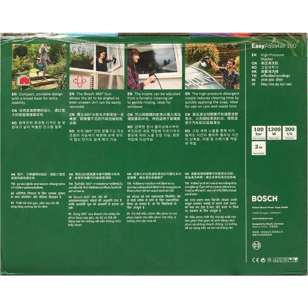 Bosch Easy AQUATAK 100 High Pressure Washer (Short 360 Gun) - Goldpeak Tools PH Bosch Bosch Easy AQUATAK 100 High Pressure Washer (Short 360 Gun) - Goldpeak Tools PH Bosch